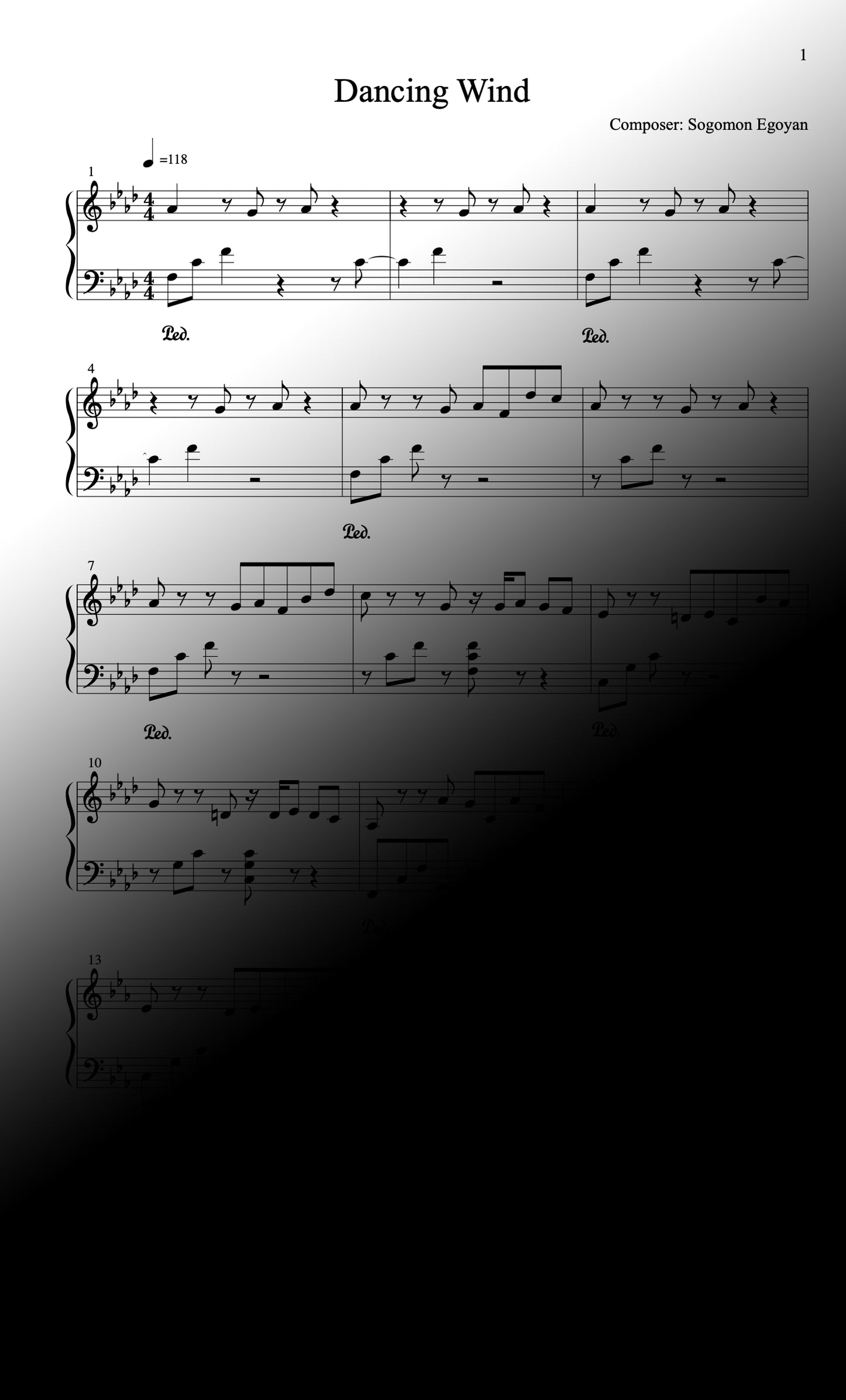 Dancing Wind - Piano Sheet Music