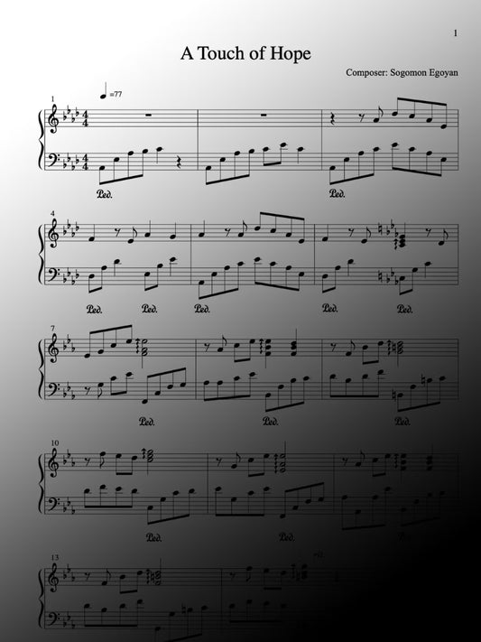 A Touch of Hope - Piano Sheet Music