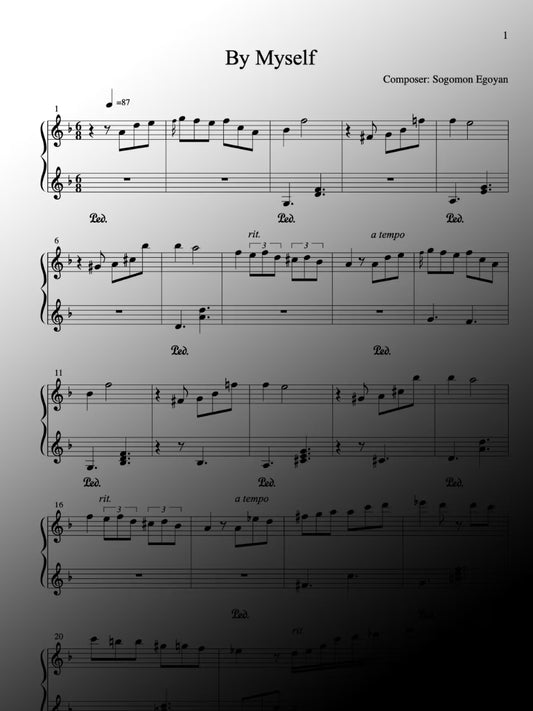 By Myself - Piano Sheet Music