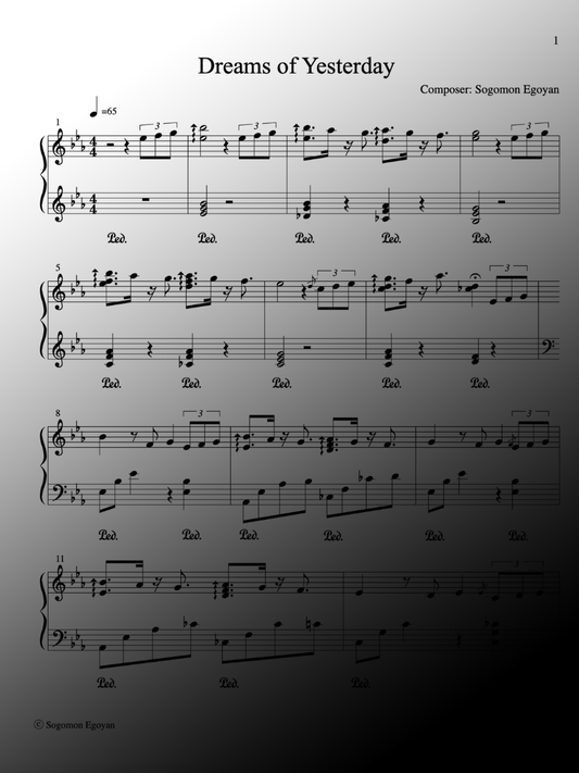 Dreams of Yesterday - Piano Sheet Music