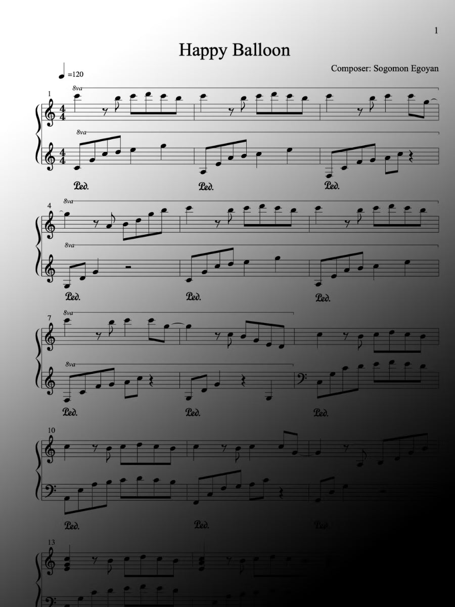 Happy Balloon - Piano Sheet Music