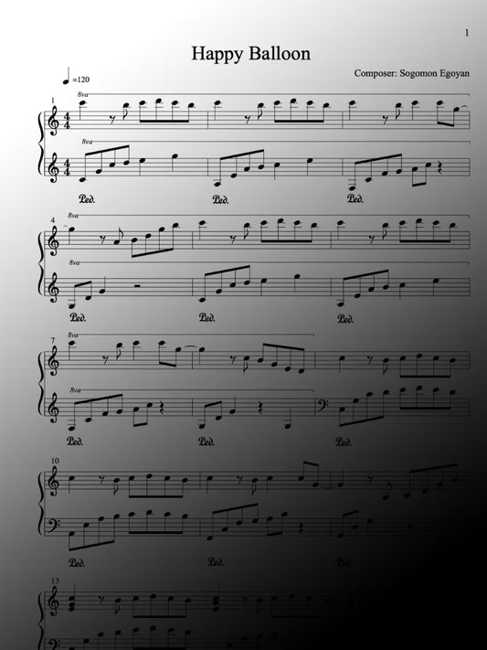 Happy Balloon - Piano Sheet Music