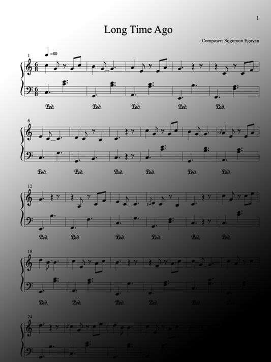 Long Time Ago - Piano Sheet Music