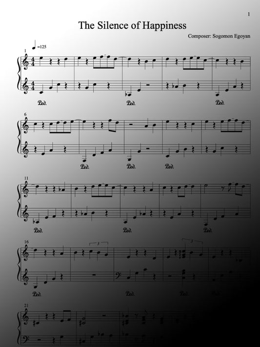 The Silence of Happiness - Piano Sheet Music